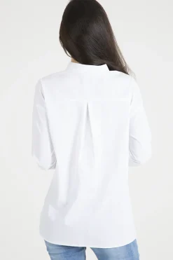 Rebellious Fashion White Floral Embroidered Shirt - Lara