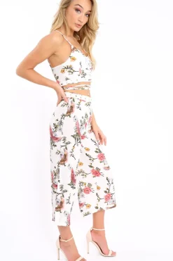 Rebellious Fashion White Floral Top - Destini