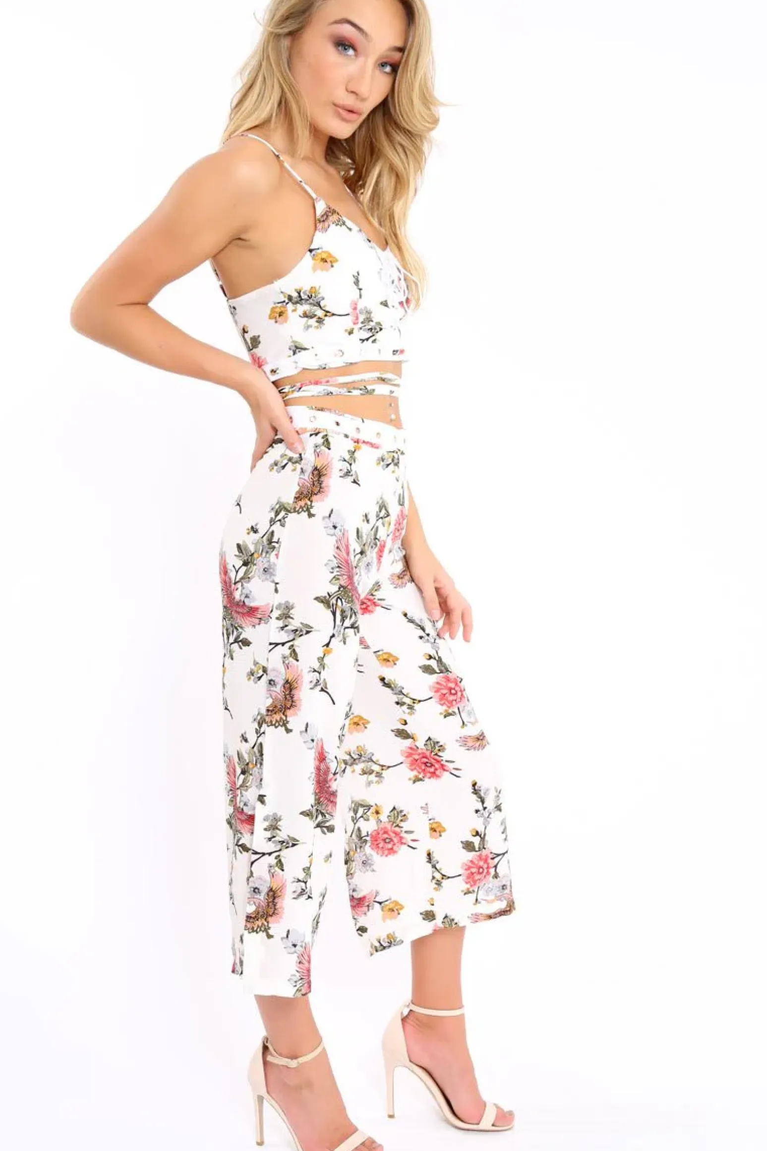 Rebellious Fashion White Floral Top - Destini