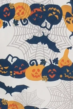 Rebellious Fashion White Halloween Pumpkin & Bats Swing Dress - Sabrina