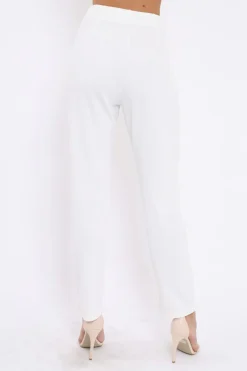 Rebellious Fashion White High Waisted Trousers - Zeenia