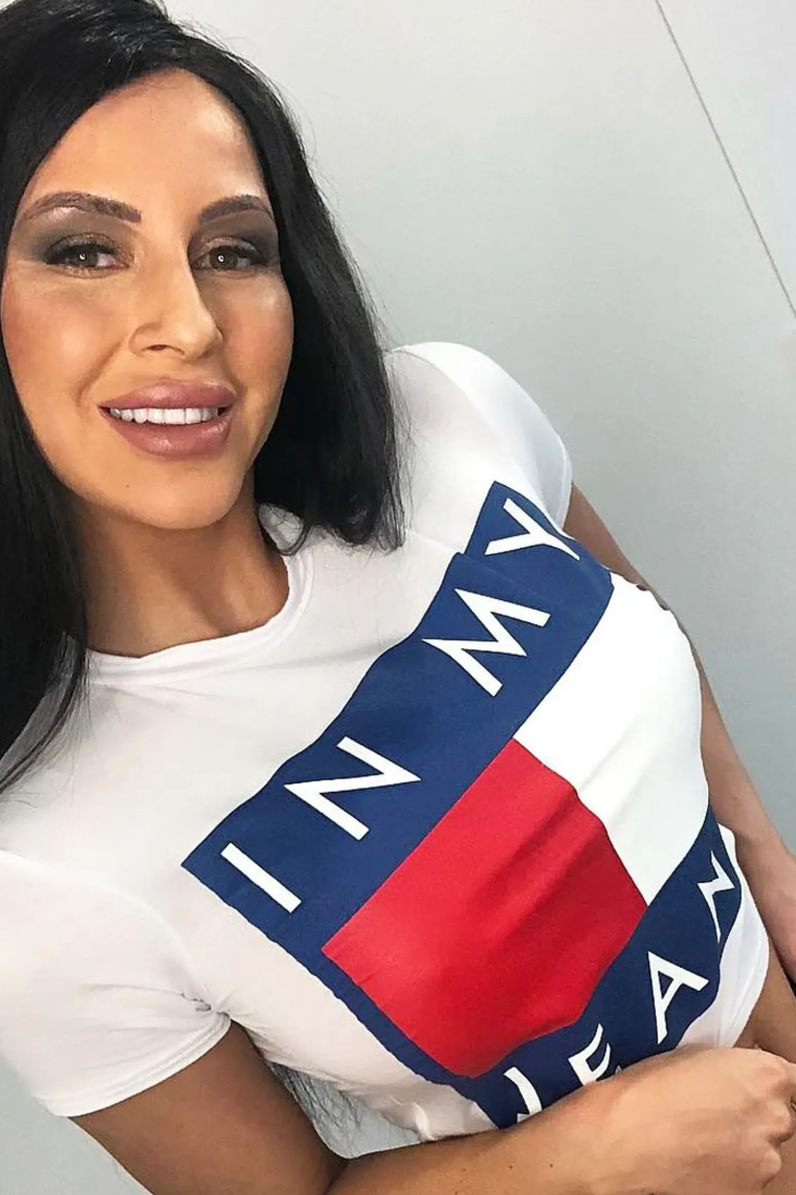 Rebellious Fashion White In My Jeans Crew Neck Top - Tura