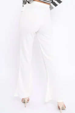 Rebellious Fashion White Kick Flare Pants - Rita