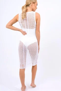 Rebellious Fashion White Knit Maxi Dress - Leyla