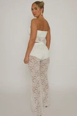Rebellious Fashion White Lace Bandeau Top - Jeanie