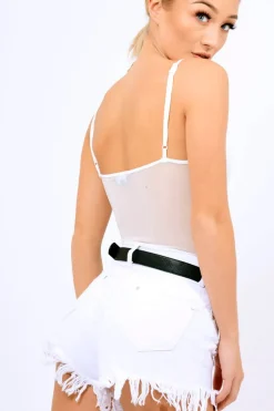 Rebellious Fashion White Lace Bodysuit - Daria