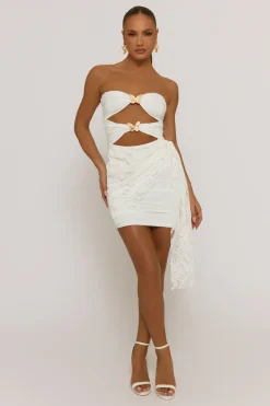 Rebellious Fashion White Lace Butterfly Mini Dress - Eudora