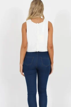 Rebellious Fashion White Lace Crop Top - Rhoda