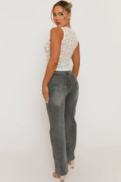 Rebellious Fashion White Lace Sheer Vest Top - Elenora