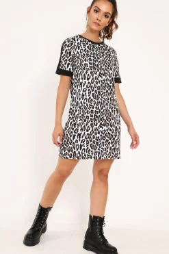Rebellious Fashion White Leopard Shift Dress - Habiba