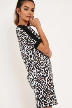 Rebellious Fashion White Leopard Shift Dress - Habiba