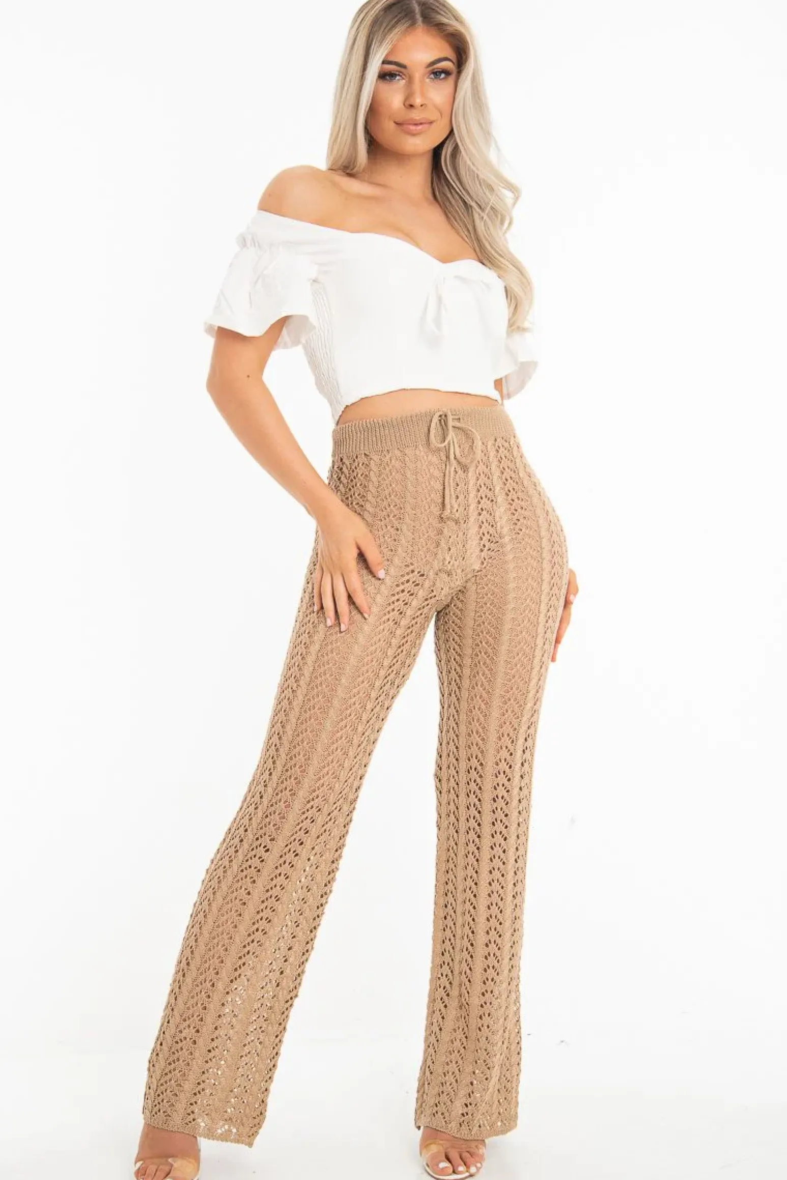 Rebellious Fashion White Linen Sweetheart Shirred Back Crop Top - Cassey