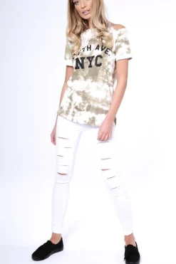 Rebellious Fashion White Multi Ripped Skinny Jeans -Brianne