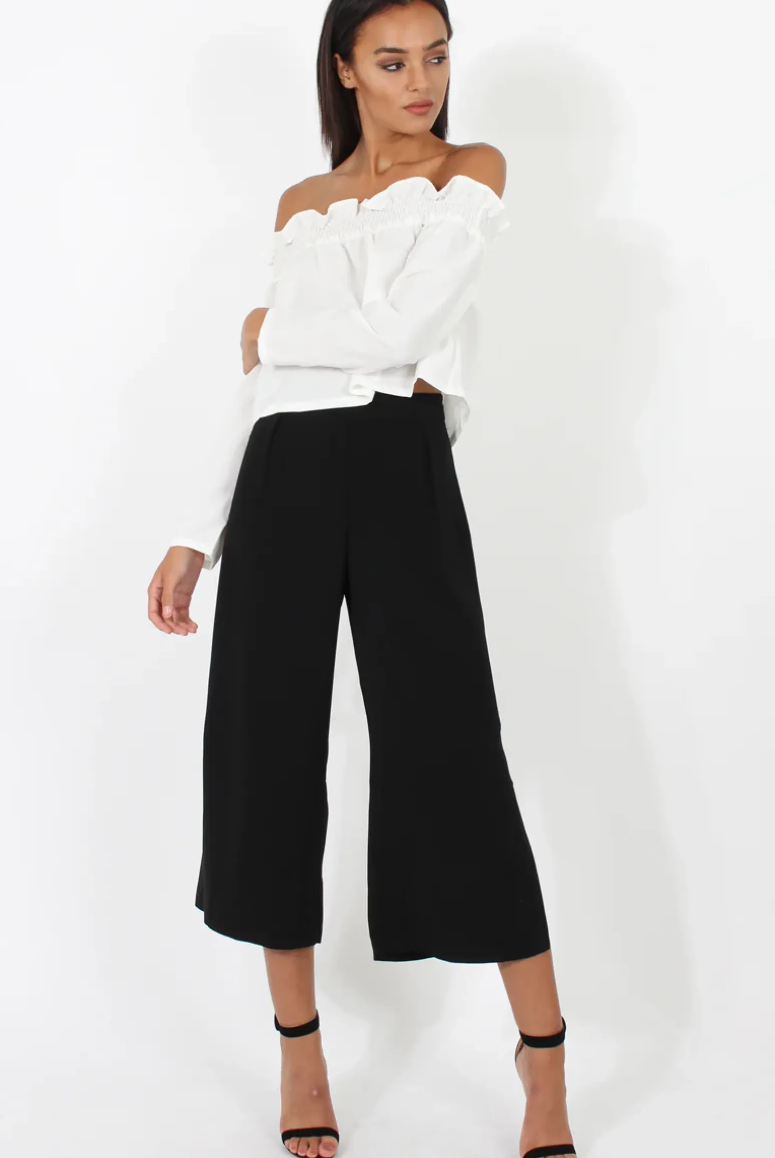 Rebellious Fashion White Off Shoulder Crop Top - Violetta