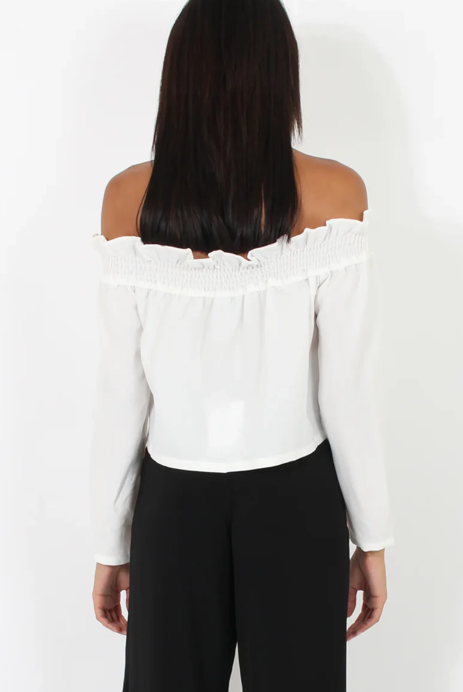 Rebellious Fashion White Off Shoulder Crop Top - Violetta