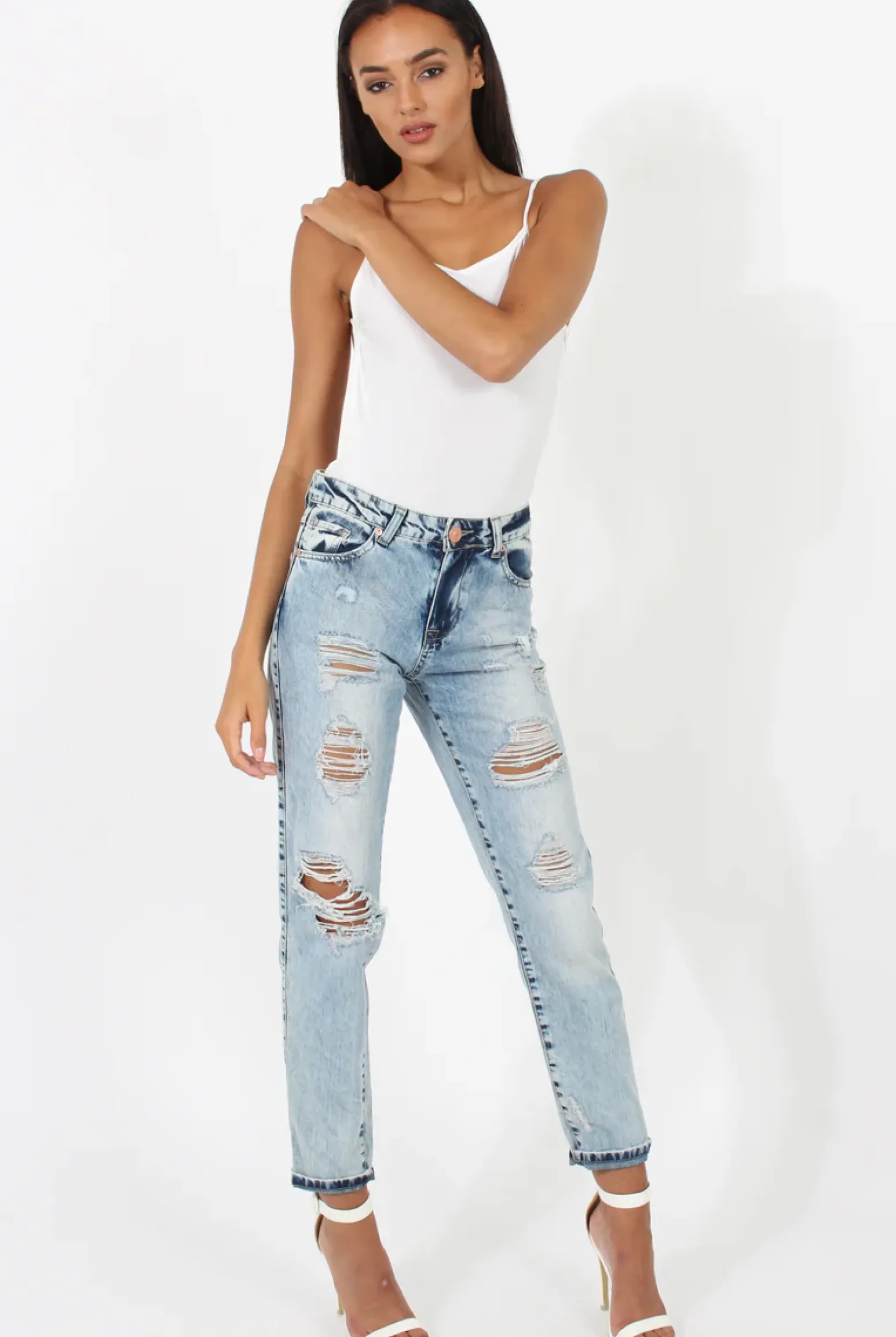 Rebellious Fashion White Open Back Bodysuit - Aniyah