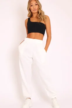 Rebellious Fashion White Oversized Joggers - Erica