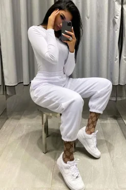 Rebellious Fashion White Oversized Joggers - Erica
