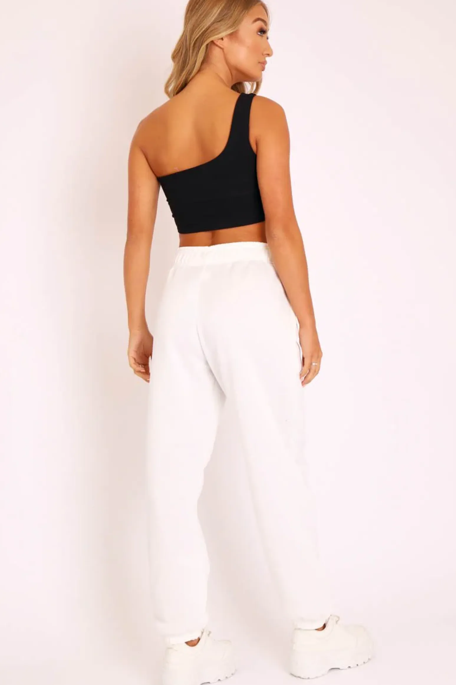 Rebellious Fashion White Oversized Joggers - Erica