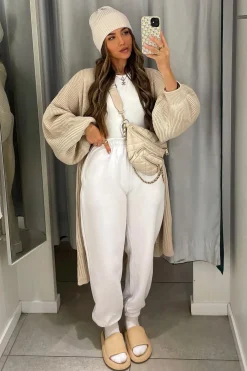 Rebellious Fashion White Oversized Joggers - Erica