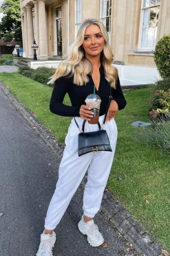 Rebellious Fashion White Oversized Joggers - Erica