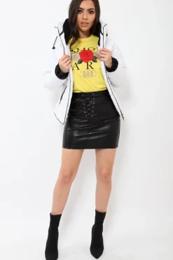Rebellious Fashion White Padded Coat - Zara