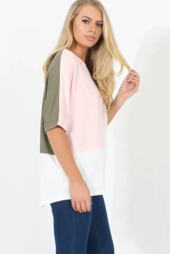 Rebellious Fashion White Panel T-Shirt - Aimee