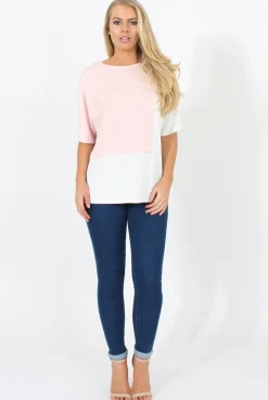 Rebellious Fashion White Panel T-Shirt - Aimee