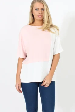 Rebellious Fashion White Panel T-Shirt - Aimee
