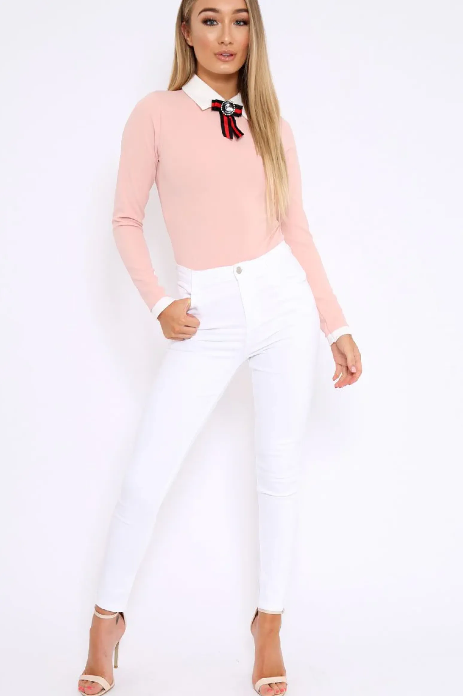 Rebellious Fashion White Plain High Waisted Skinny Jeans - Elliott
