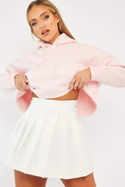 Rebellious Fashion White Pleated Tennis Mini Skirt - Faye