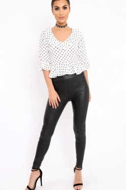 Rebellious Fashion White Polka Dot Crop Top - Alixandra