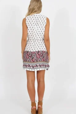 Rebellious Fashion White Print Sleeveless Shirt - Britanny