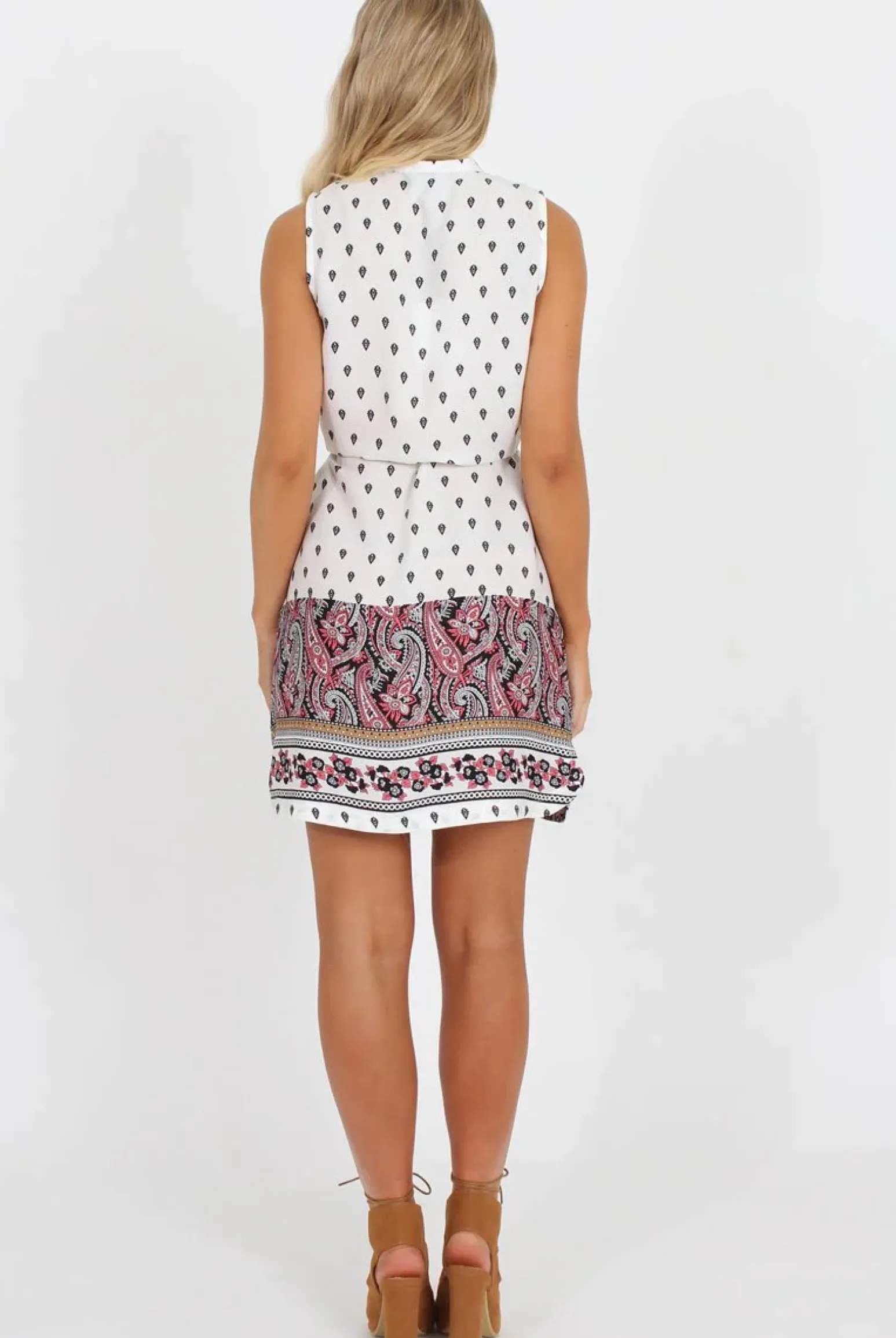 Rebellious Fashion White Print Sleeveless Shirt - Britanny