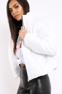 Rebellious Fashion White Puffer Coat - Alyssa