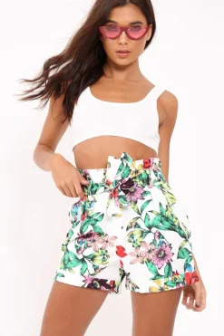 Rebellious Fashion White Ribbed Stretchy Crop Top -Layna