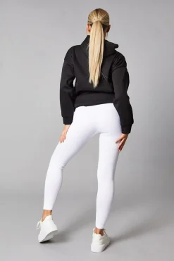 Rebellious Fashion White Rib Knit High Waisted Leggings - Ren