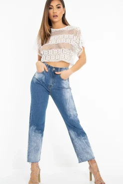 Rebellious Fashion White Round Neck Crochet Crop Top - Lucindy