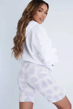 Rebellious Fashion White Ruched Sleeve Oversized Hoodie - Dezi