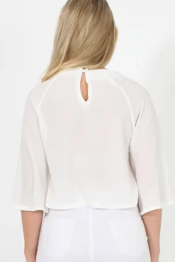 Rebellious Fashion White Ruffle Crop Top - Melanie
