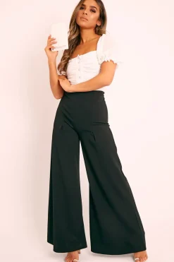 Rebellious Fashion White Ruffle Pearl Button Crop Top - Stefani