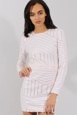 Rebellious Fashion White Sequin Bodycon Dress - Rosalie