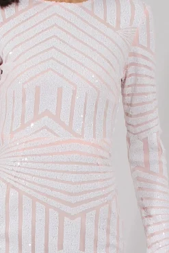 Rebellious Fashion White Sequin Bodycon Dress - Rosalie