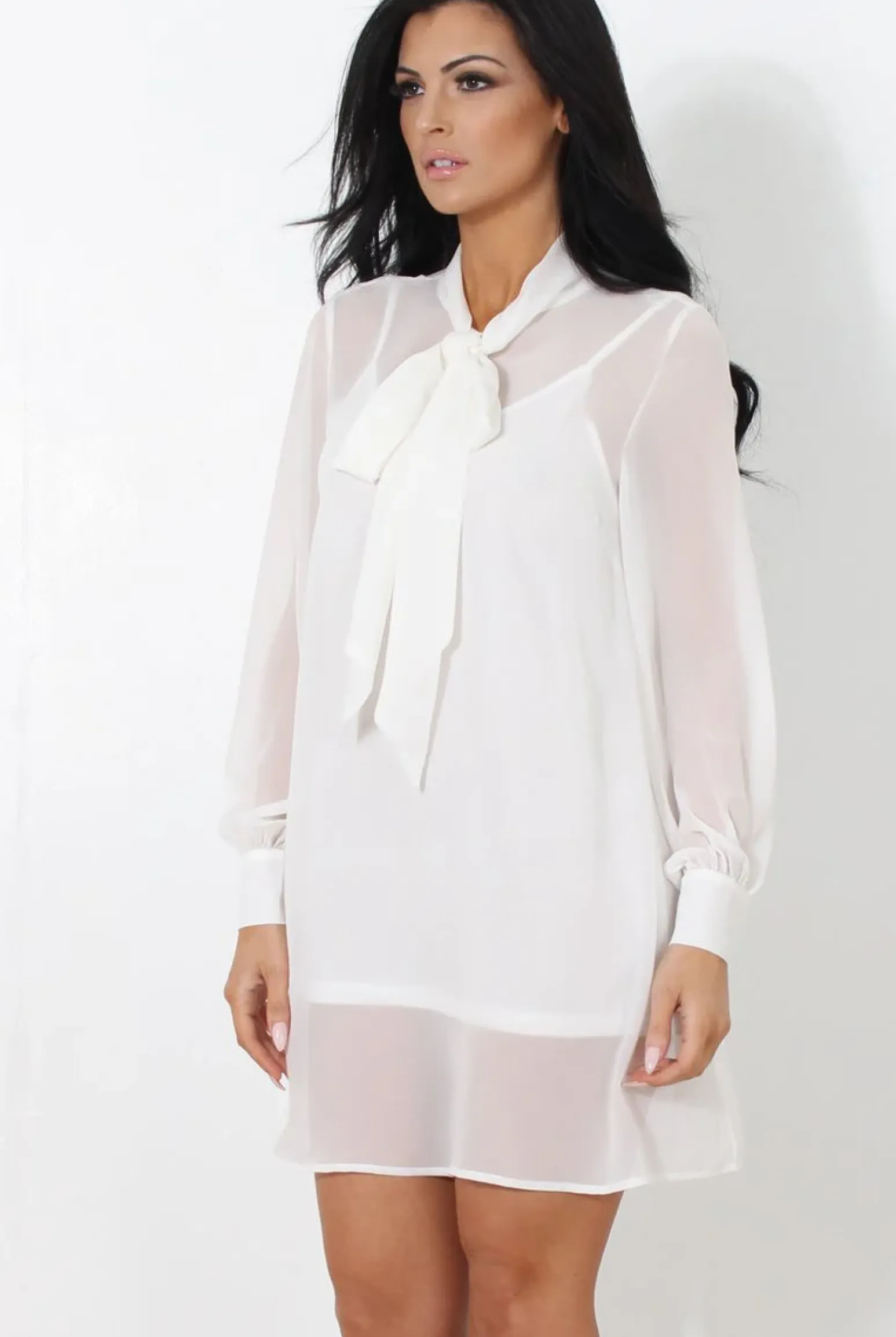 Rebellious Fashion White Shift Dress-Whitley