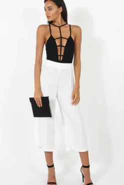 Rebellious Fashion White Side Slit Culottes - Odette
