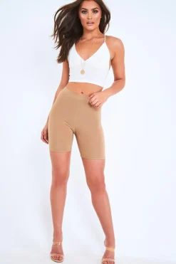 Rebellious Fashion White Slinky Plunge Bralet - Bobbi