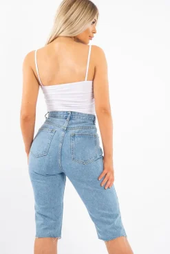 Rebellious Fashion White Slinky Ruched Detail Bodysuit - Edie