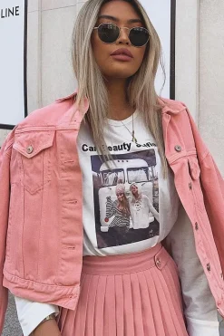 Rebellious Fashion White Slogan Photo Print Sweatshirt - Belize