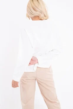 Rebellious Fashion White Slogan Photo Print Sweatshirt - Belize