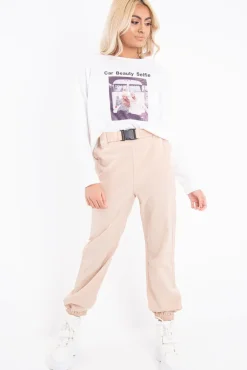 Rebellious Fashion White Slogan Photo Print Sweatshirt - Belize